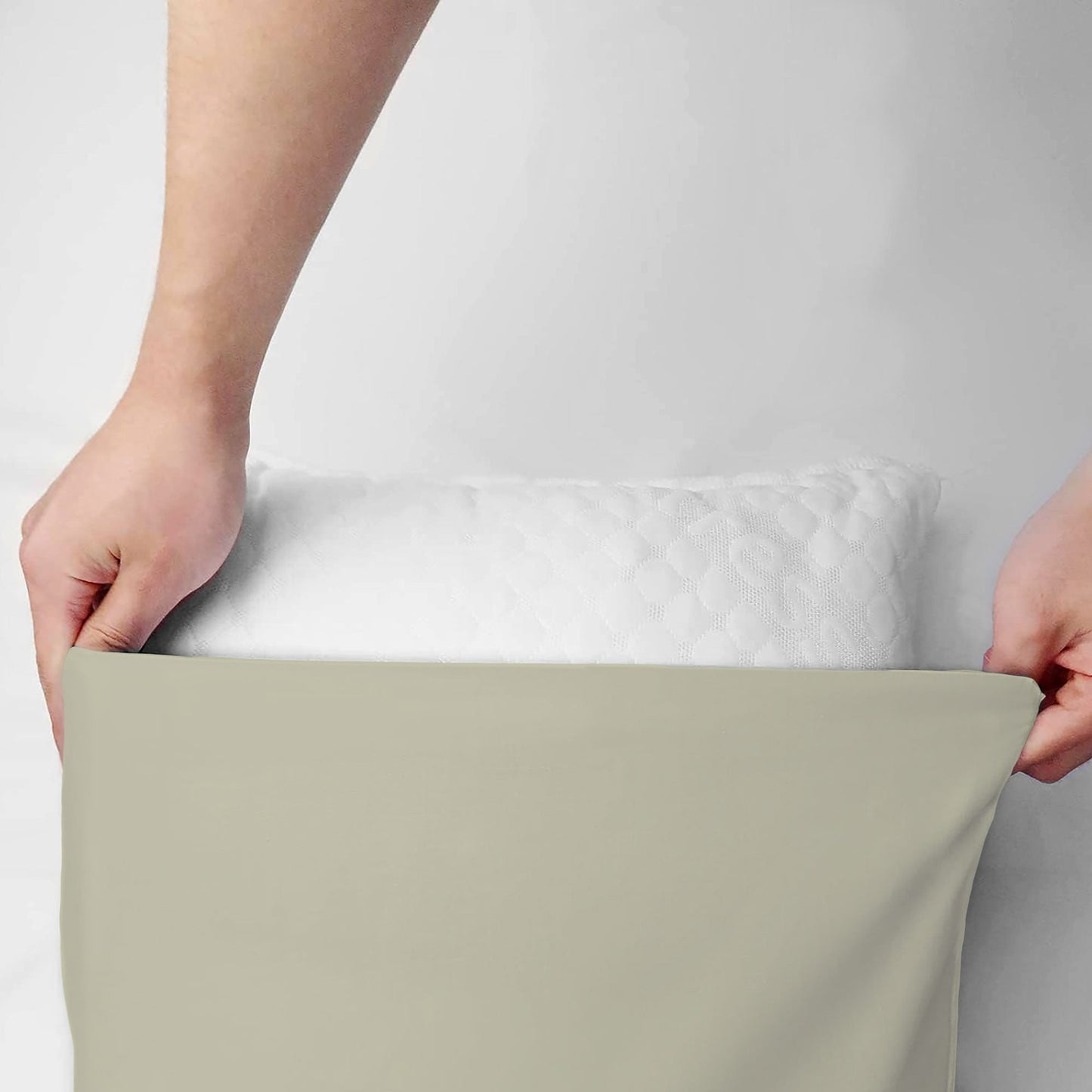 Coppia federe cuscini letto in cotone Copricuscini guanciale in tinta unita 7127