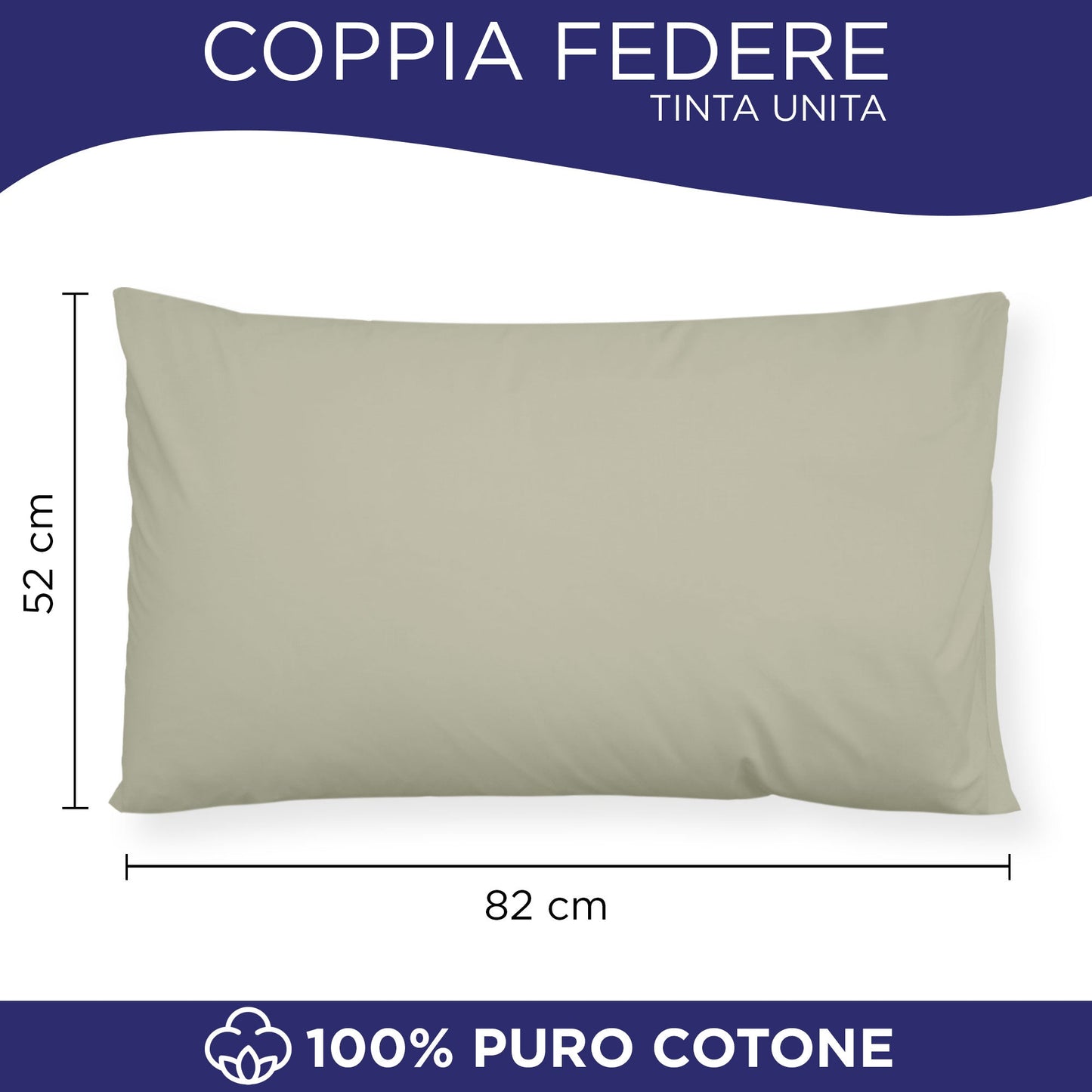 Coppia federe cuscini letto in cotone Copricuscini guanciale in tinta unita 7127