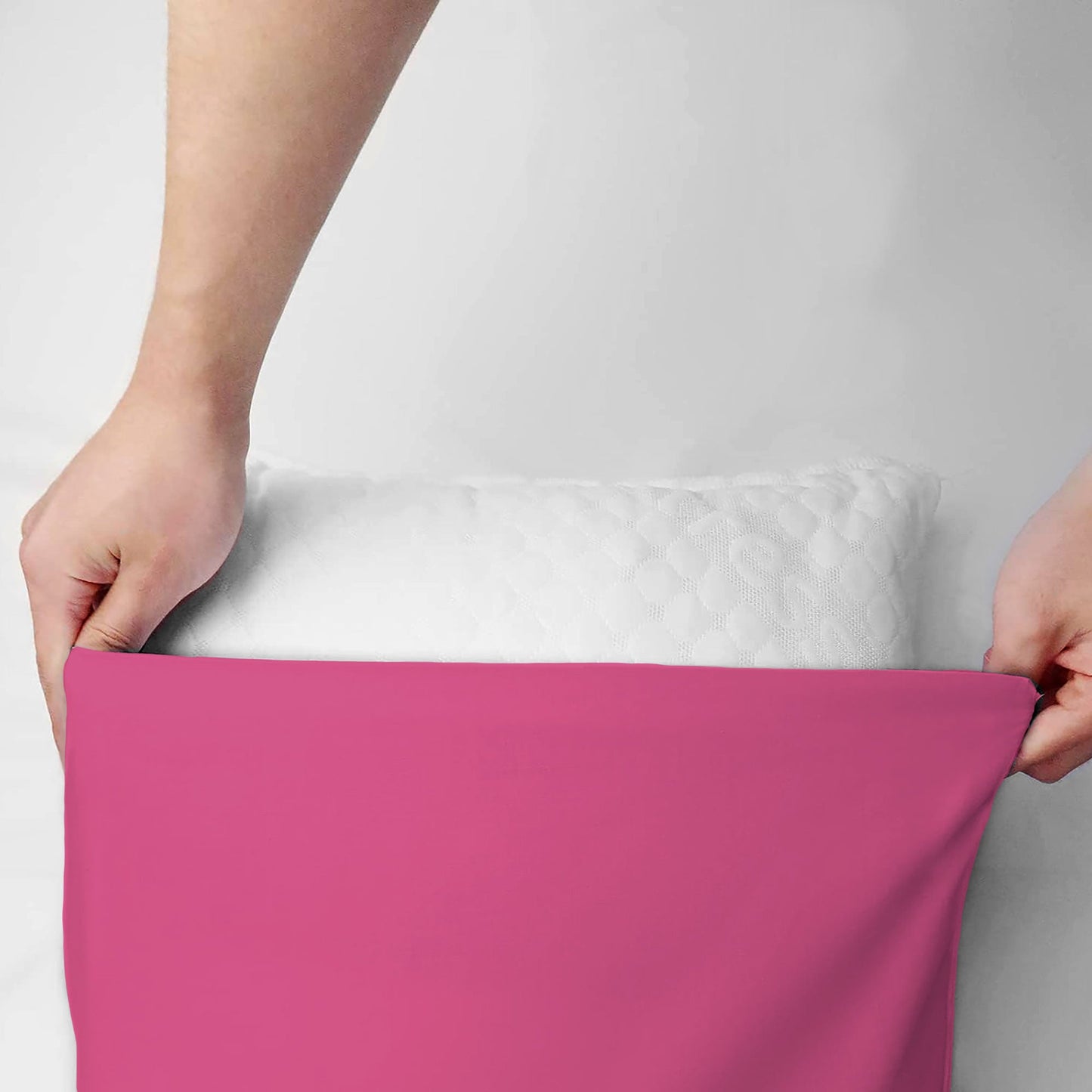 Coppia federe cuscini letto in cotone Copricuscini guanciale in tinta unita 7127