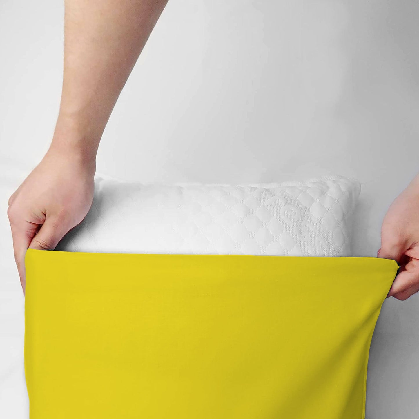 Coppia federe cuscini letto in cotone Copricuscini guanciale in tinta unita 7127