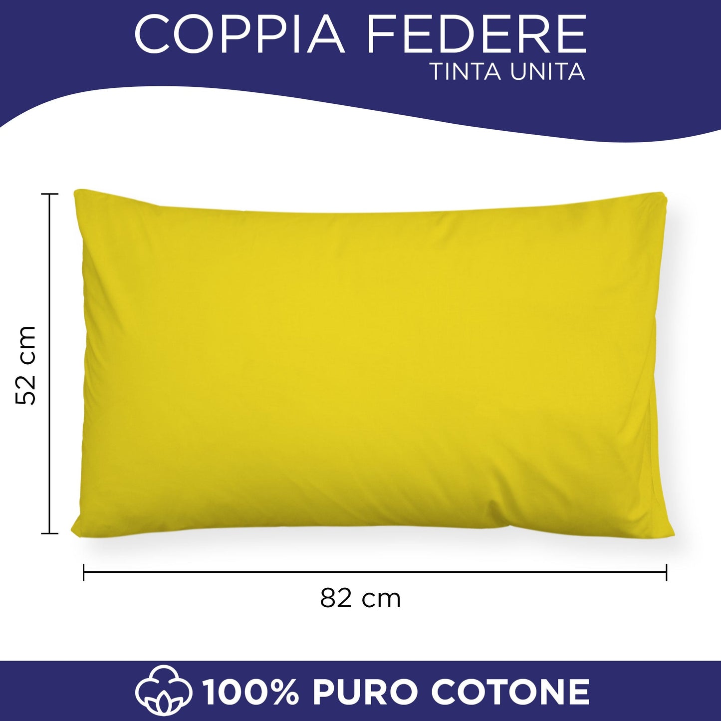 Coppia federe cuscini letto in cotone Copricuscini guanciale in tinta unita 7127