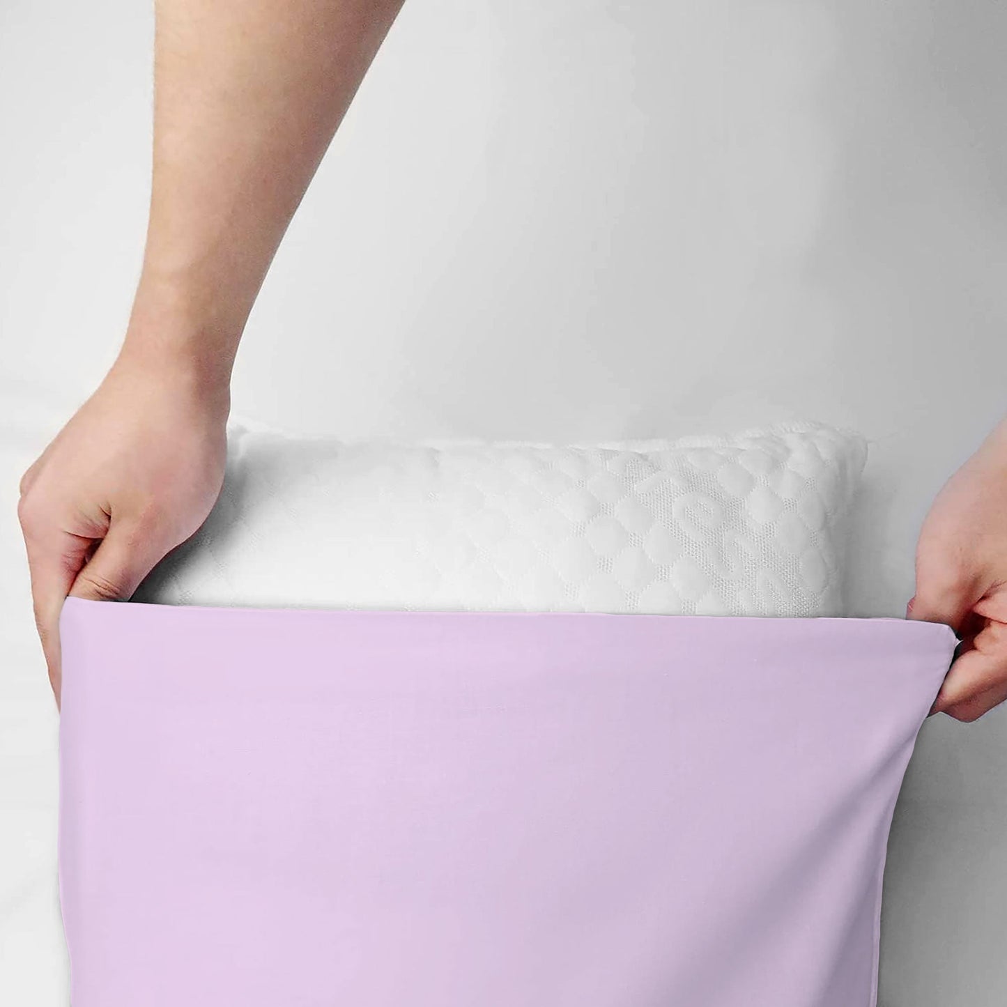 Coppia federe cuscini letto in cotone Copricuscini guanciale in tinta unita 7127