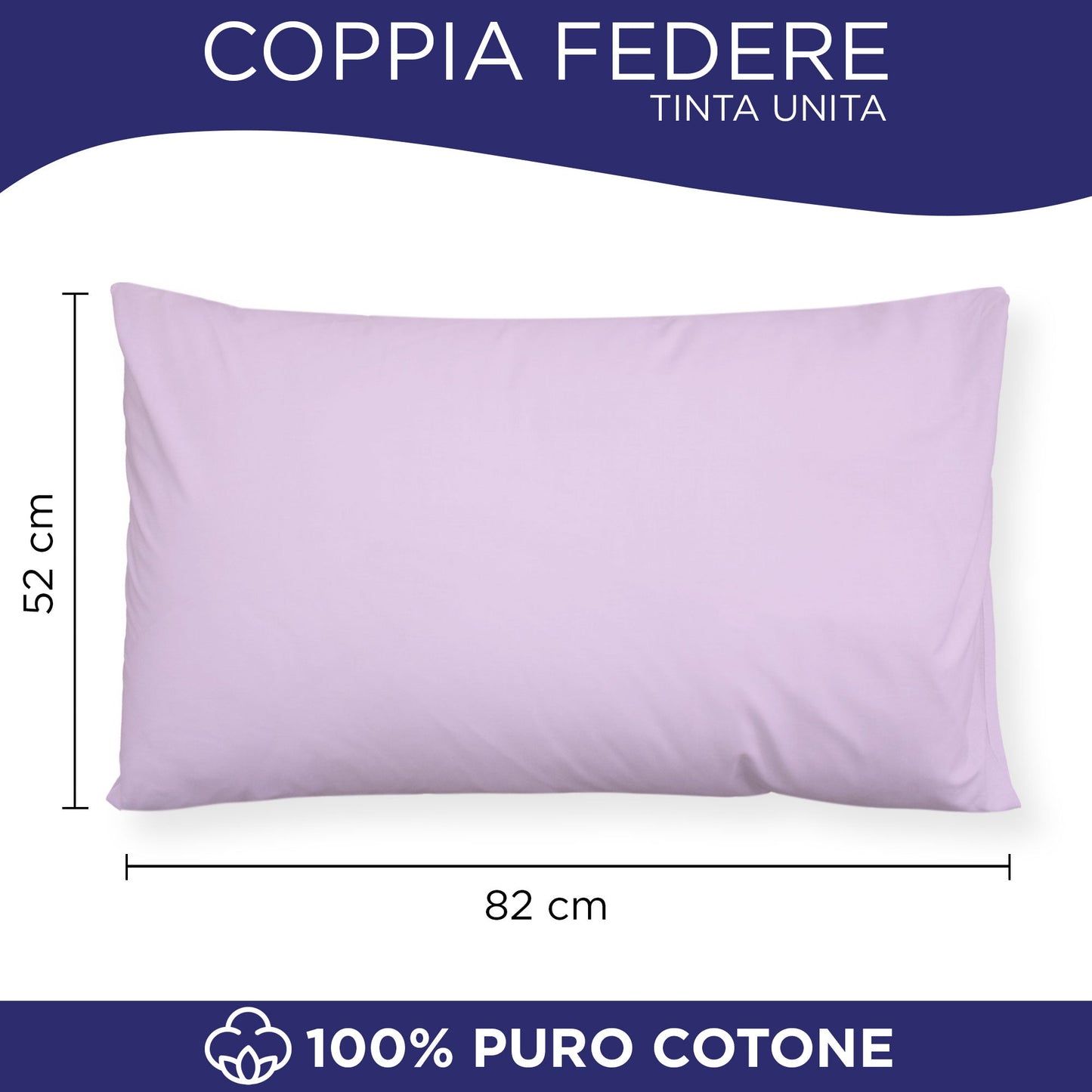 Coppia federe cuscini letto in cotone Copricuscini guanciale in tinta unita 7127