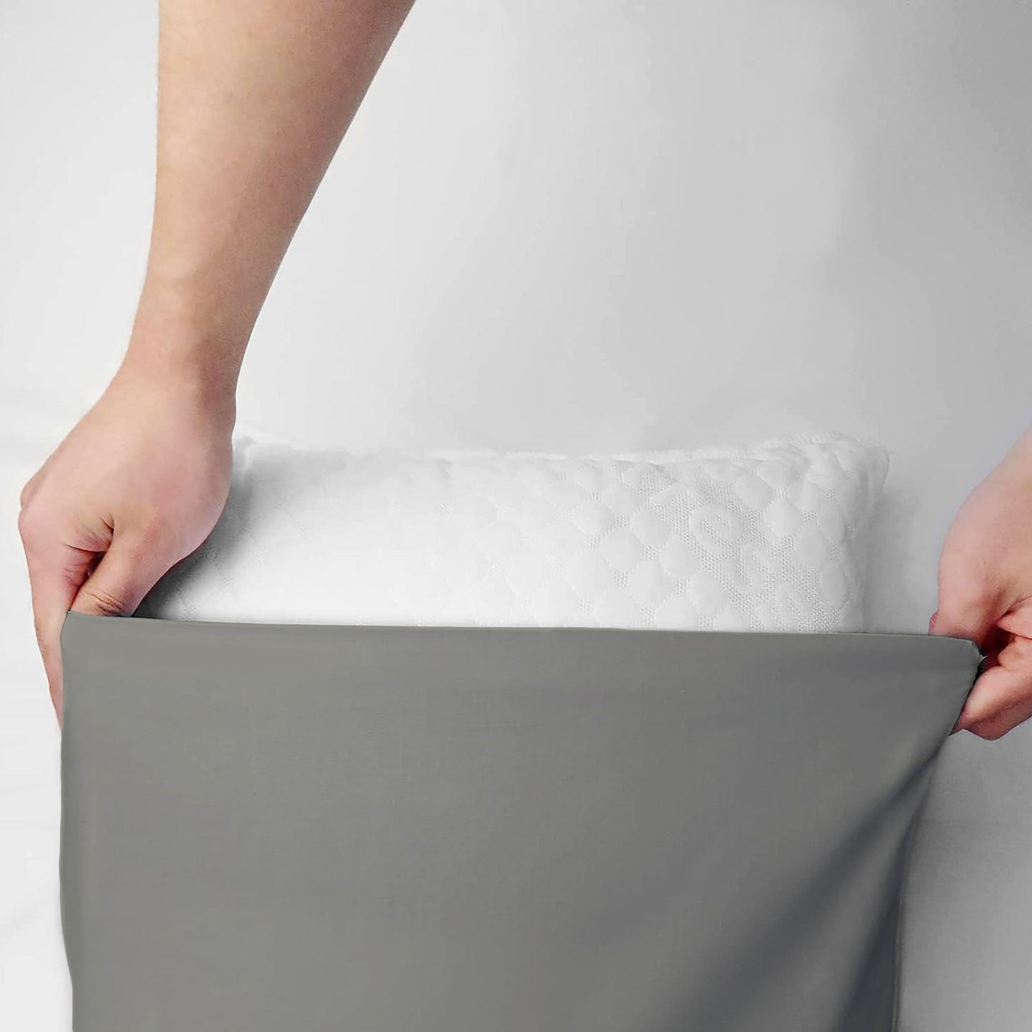 Coppia federe cuscini letto in cotone Copricuscini guanciale in tinta unita 7127