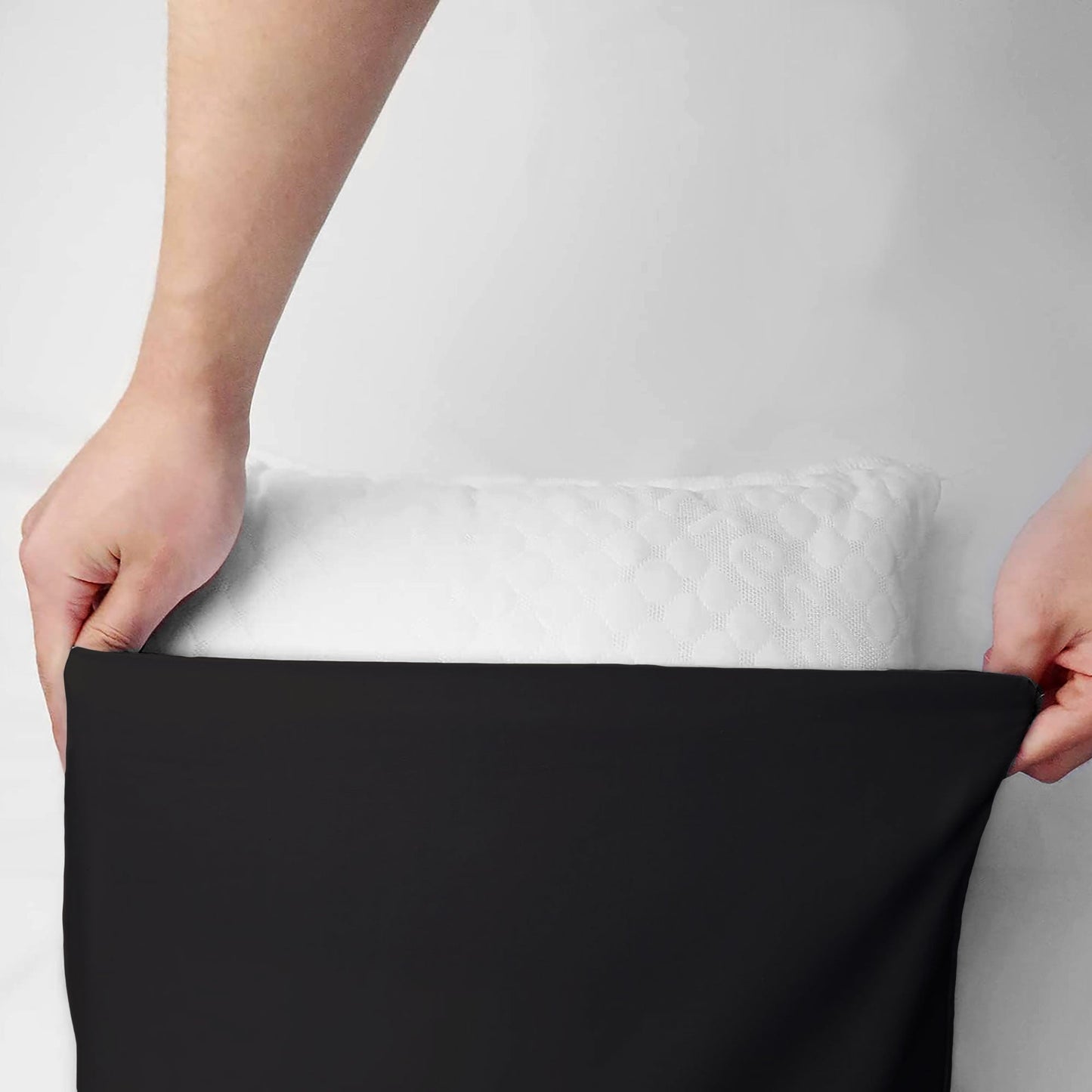 Coppia federe cuscini letto in cotone Copricuscini guanciale in tinta unita 7127