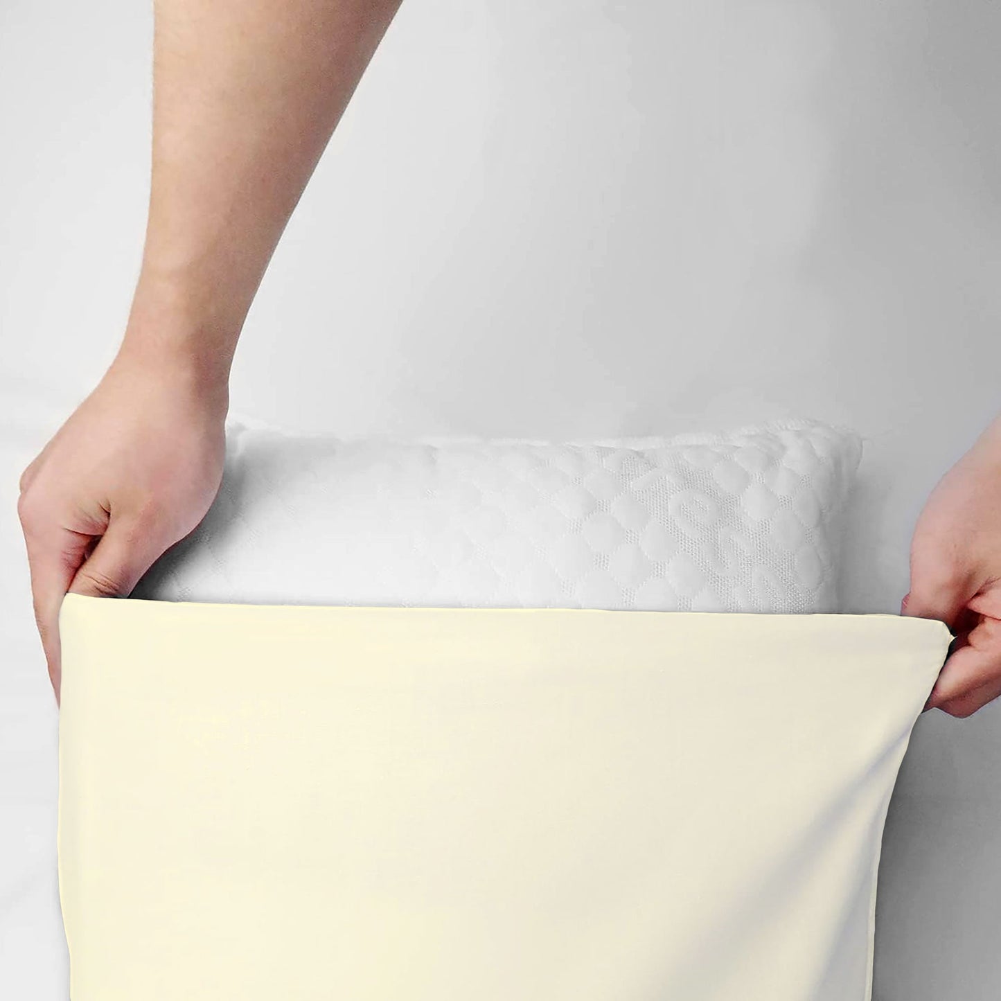 Coppia federe cuscini letto in cotone Copricuscini guanciale in tinta unita 7127