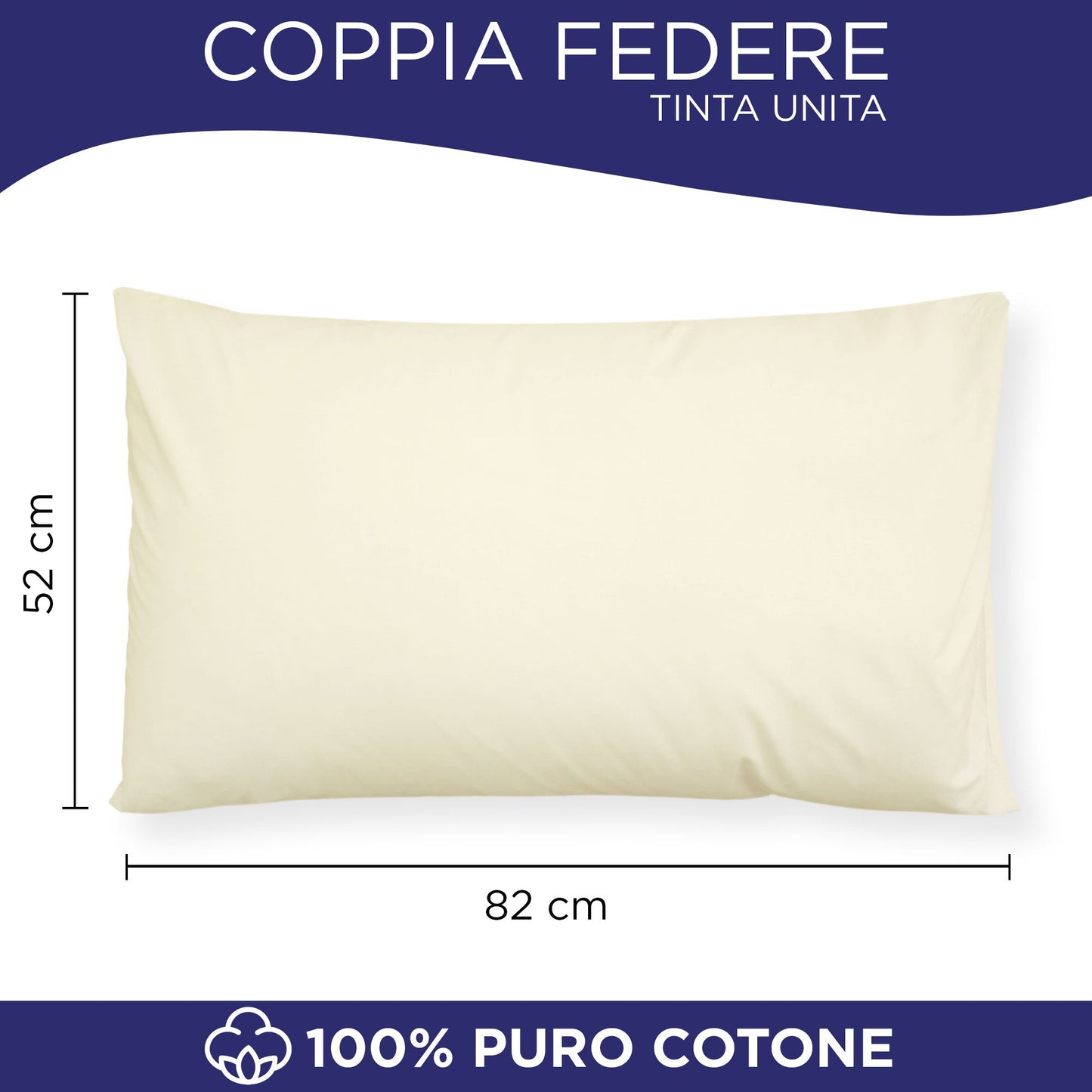 Coppia federe cuscini letto in cotone Copricuscini guanciale in tinta unita 7127