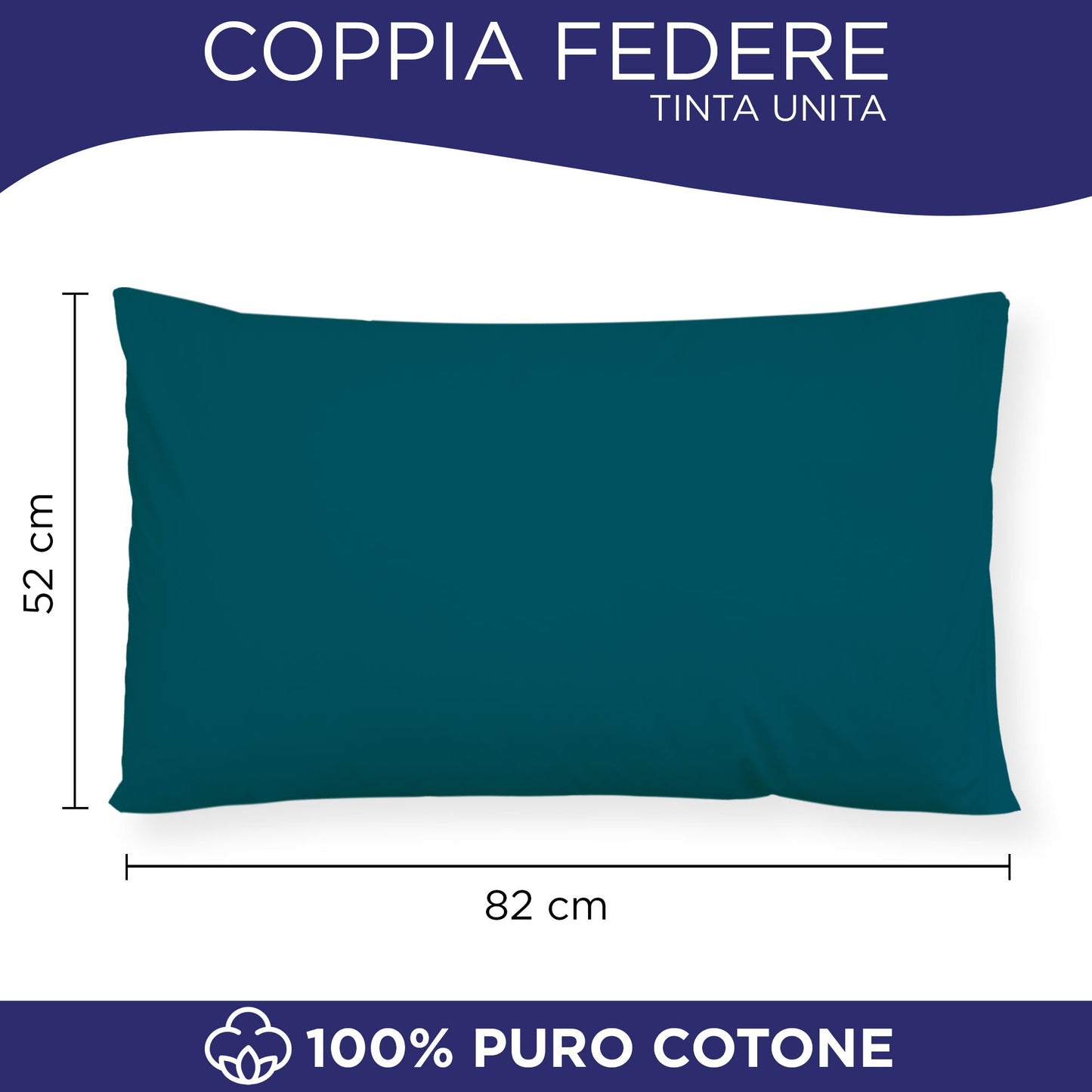 Coppia federe cuscini letto in cotone Copricuscini guanciale in tinta unita 7127