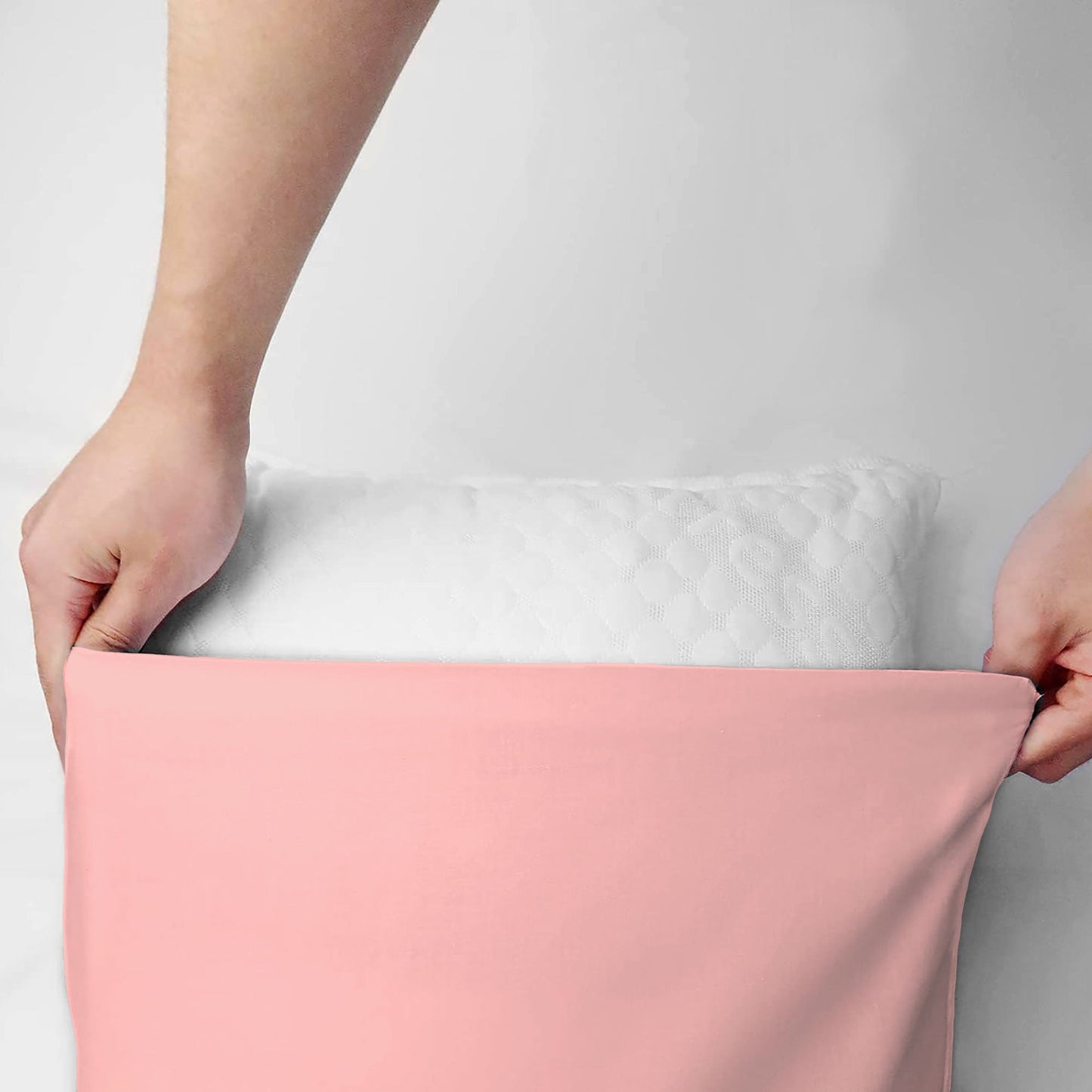 Coppia federe cuscini letto in cotone Copricuscini guanciale in tinta unita 7127