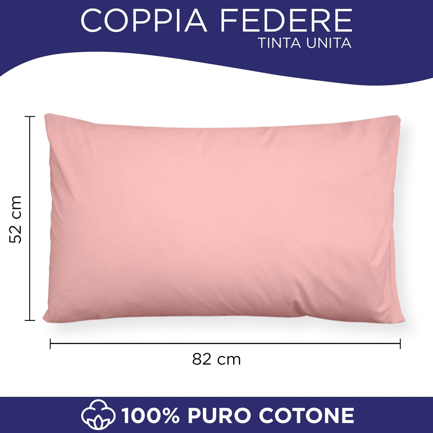 Coppia federe cuscini letto in cotone Copricuscini guanciale in tinta unita 7127