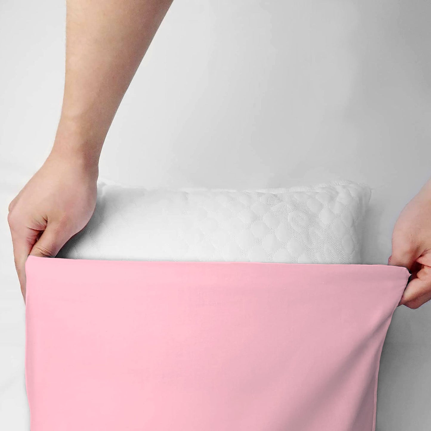 Coppia federe cuscini letto in cotone Copricuscini guanciale in tinta unita 7127