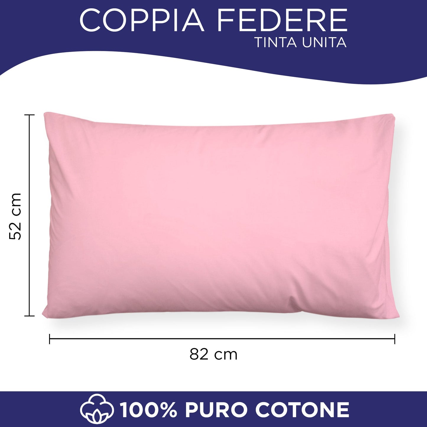 Coppia federe cuscini letto in cotone Copricuscini guanciale in tinta unita 7127