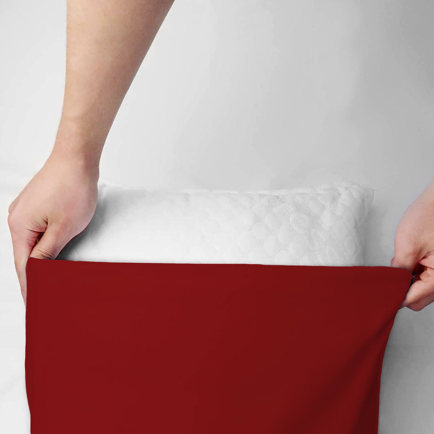 Coppia federe cuscini letto in cotone Copricuscini guanciale in tinta unita 7127