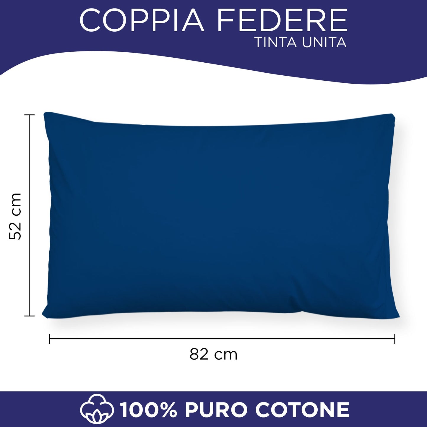 Coppia federe cuscini letto in cotone Copricuscini guanciale in tinta unita 7127