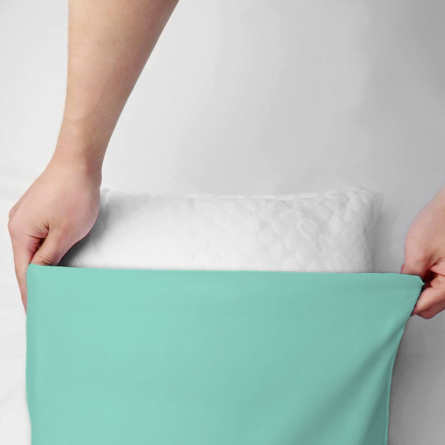 Coppia federe cuscini letto in cotone Copricuscini guanciale in tinta unita 7127