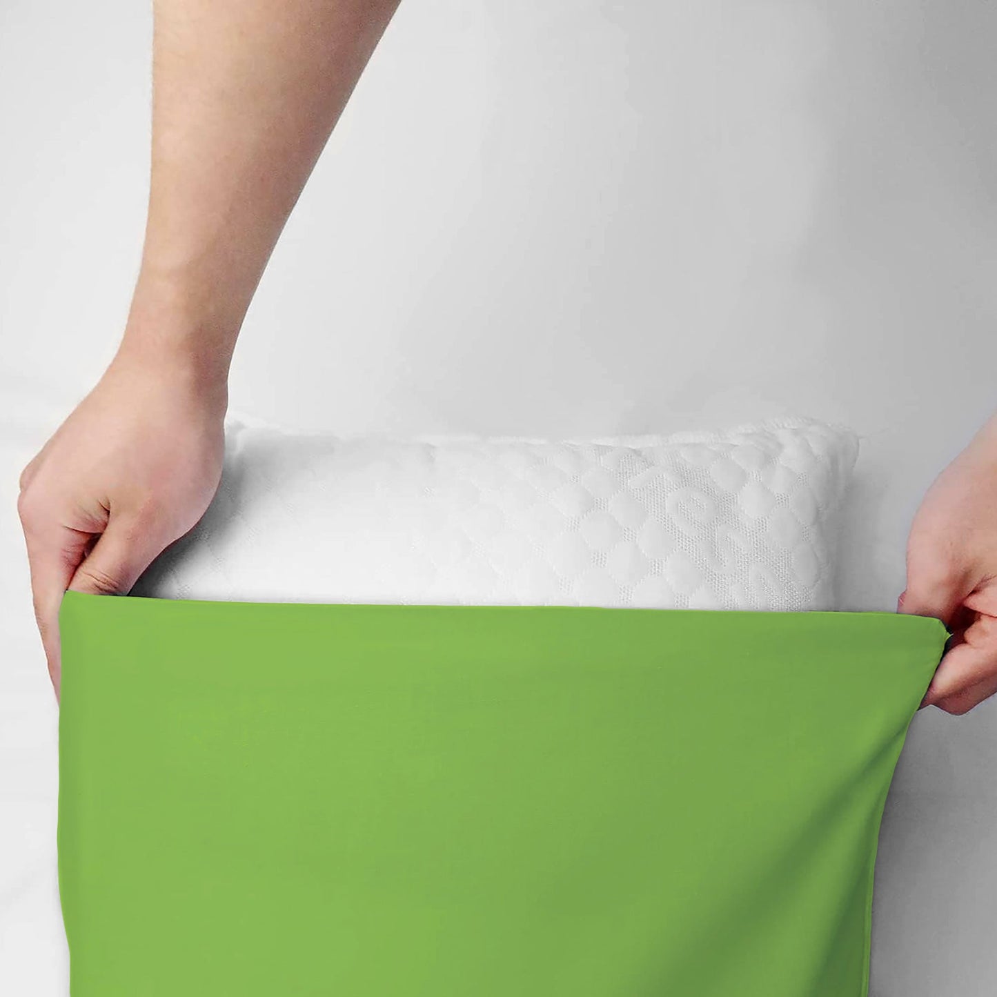 Coppia federe cuscini letto in cotone Copricuscini guanciale in tinta unita 7127