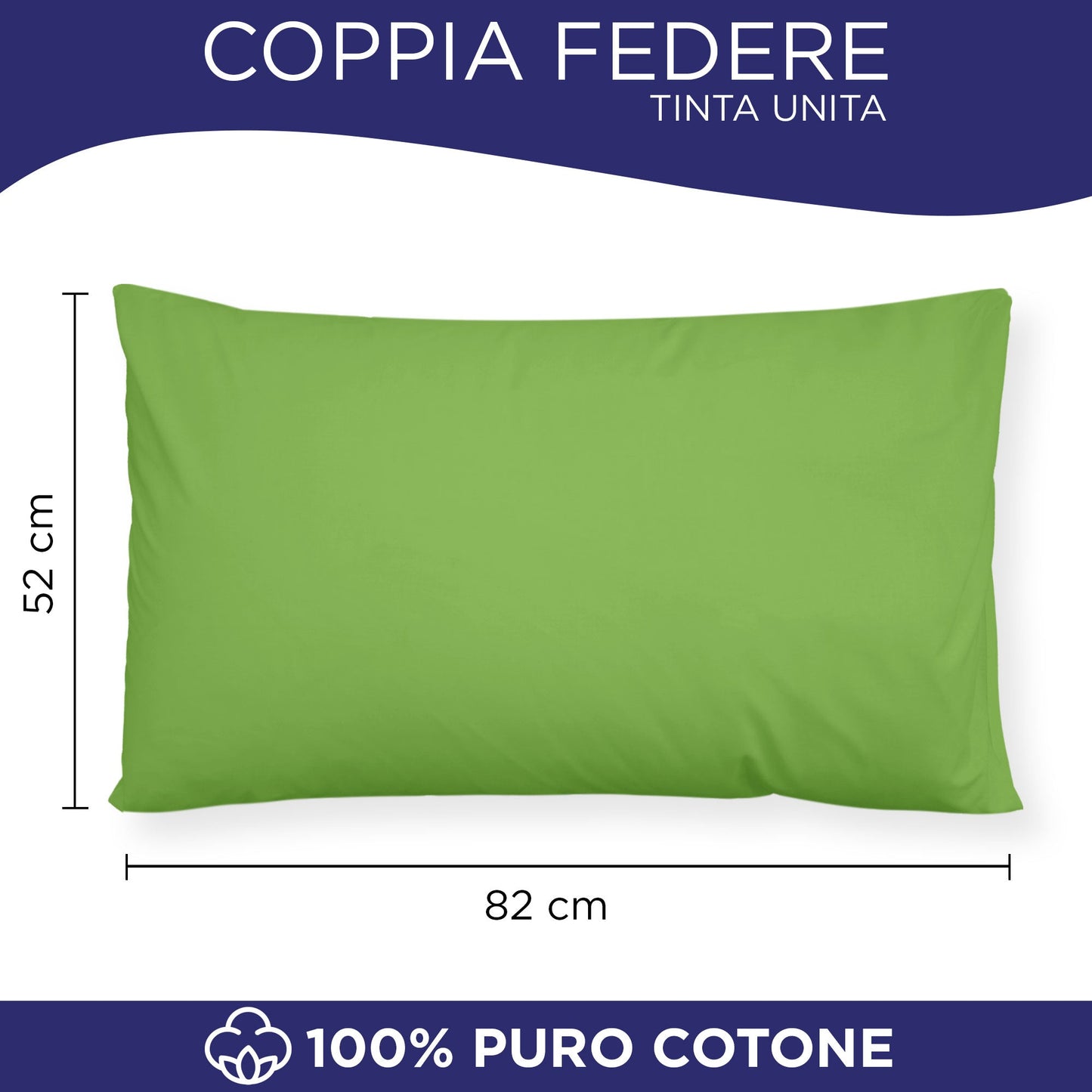 Coppia federe cuscini letto in cotone Copricuscini guanciale in tinta unita 7127