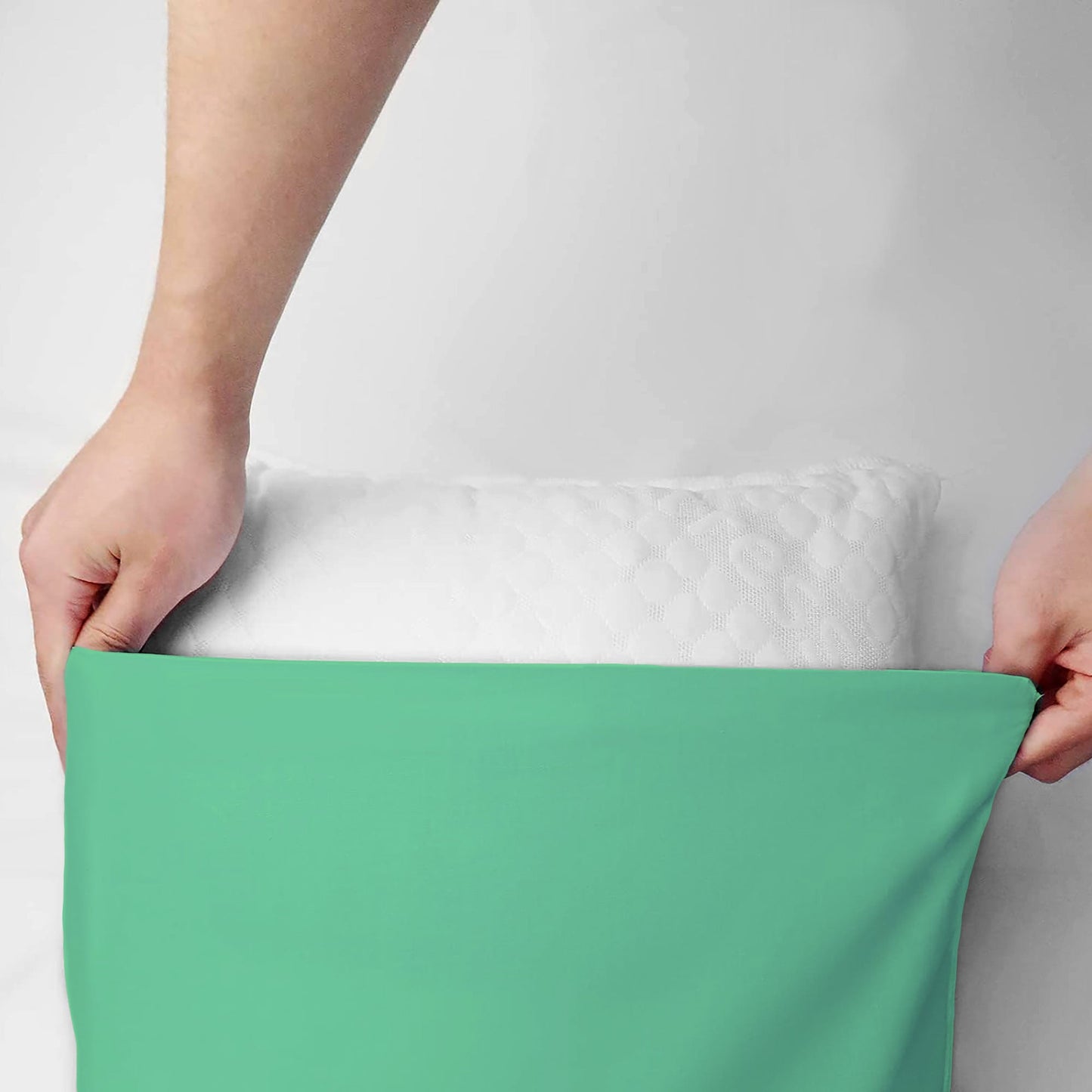 Coppia federe cuscini letto in cotone Copricuscini guanciale in tinta unita 7127