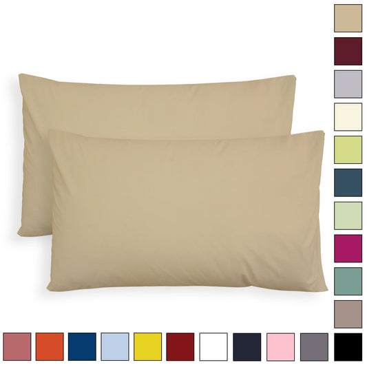 Coppia federe cuscini letto in cotone Copricuscini guanciale in tinta unita 7127