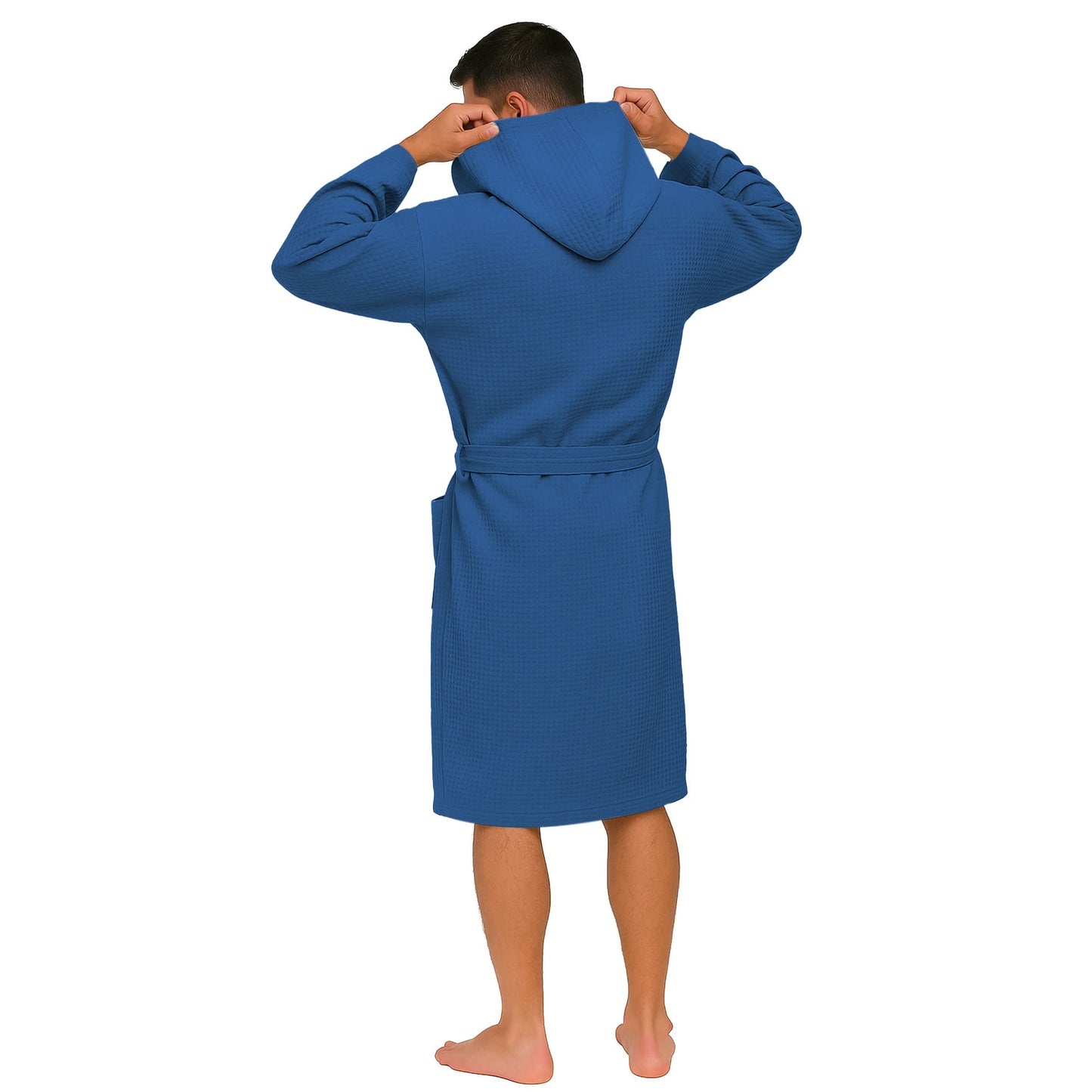 Accappatoio Nido d’Ape Unisex Uomo Donna leggero con Cappuccio e tasche 7130