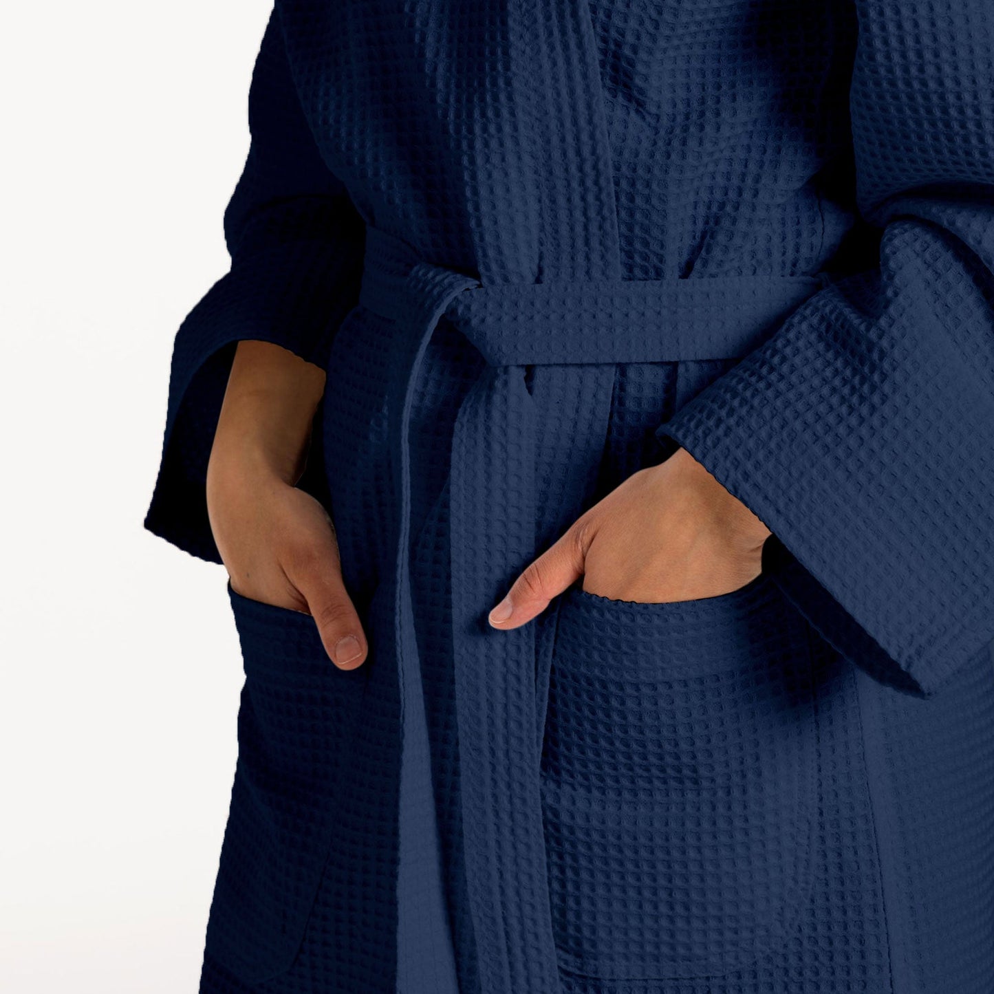 Accappatoio Nido d’Ape Unisex Uomo Donna leggero con Cappuccio e tasche 7130