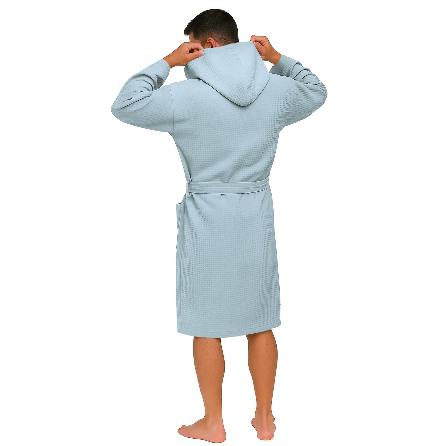 Accappatoio Nido d’Ape Unisex Uomo Donna leggero con Cappuccio e tasche 7130