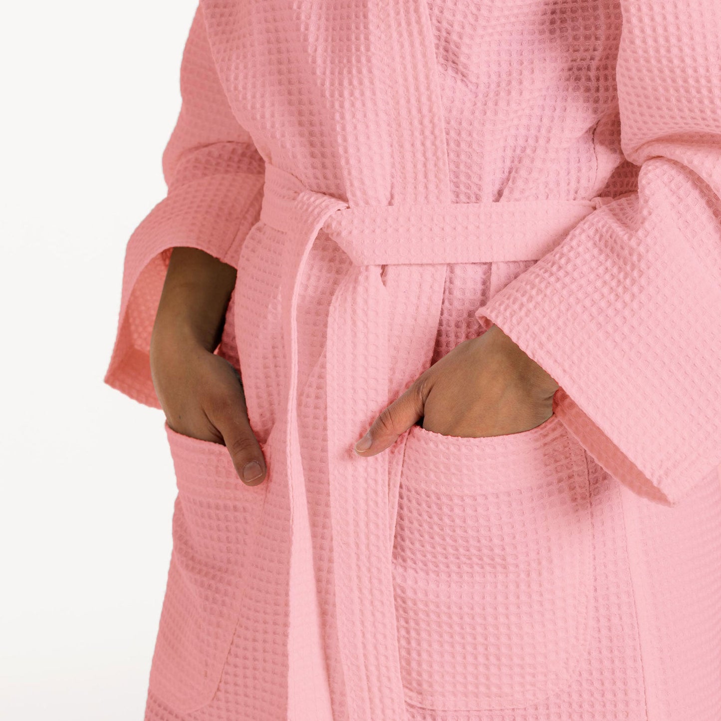 Accappatoio Nido d’Ape Unisex Uomo Donna leggero con Cappuccio e tasche 7130