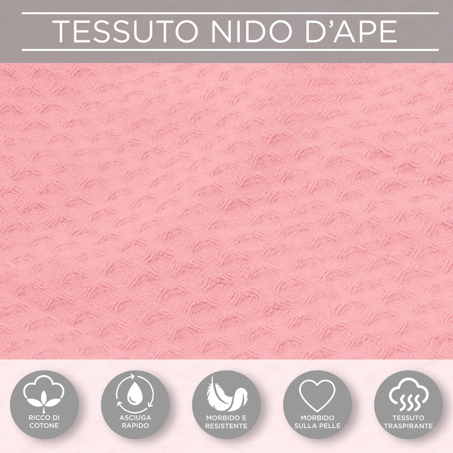 Accappatoio Nido d’Ape Unisex Uomo Donna leggero con Cappuccio e tasche 7130