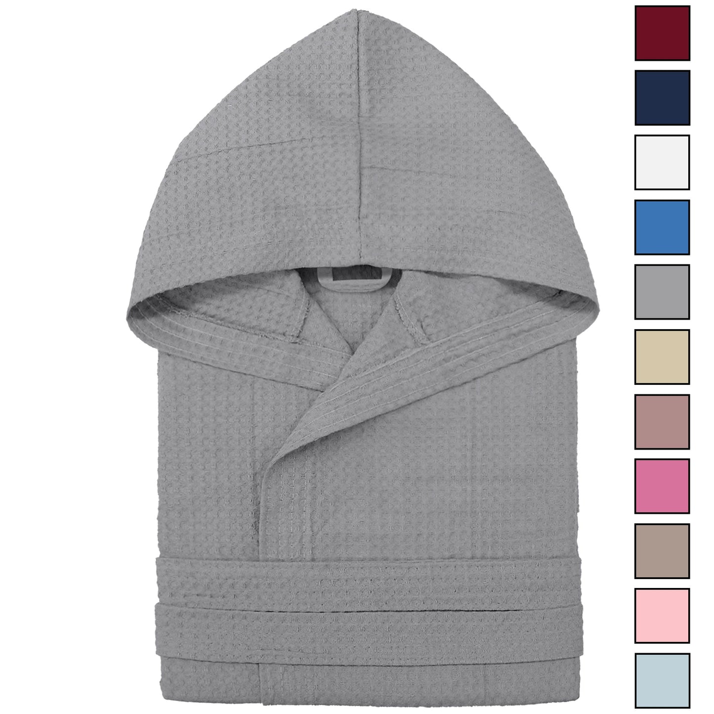 Accappatoio Nido d’Ape Unisex Uomo Donna leggero con Cappuccio e tasche 7130