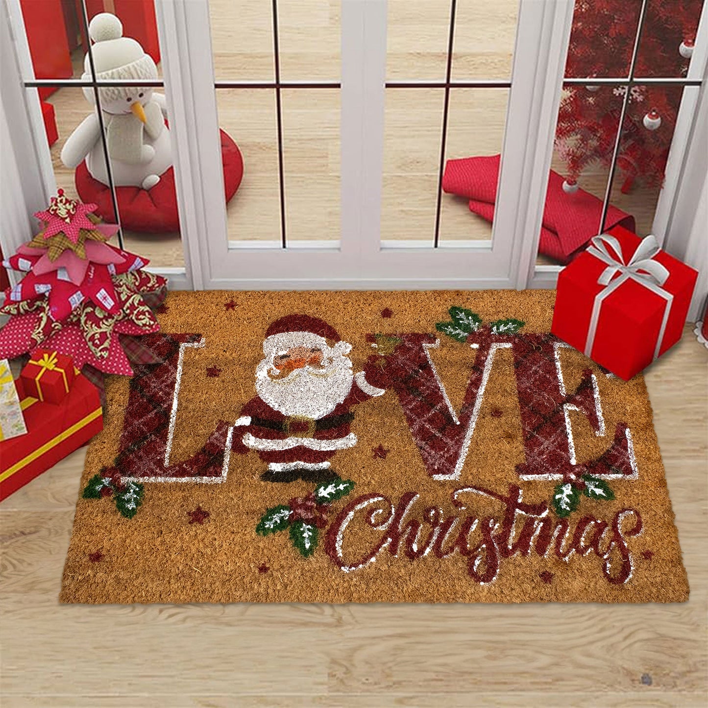 Tappeto zerbino natalizio in cocco stampato antiscivolo 40x60 cm Natale 7131