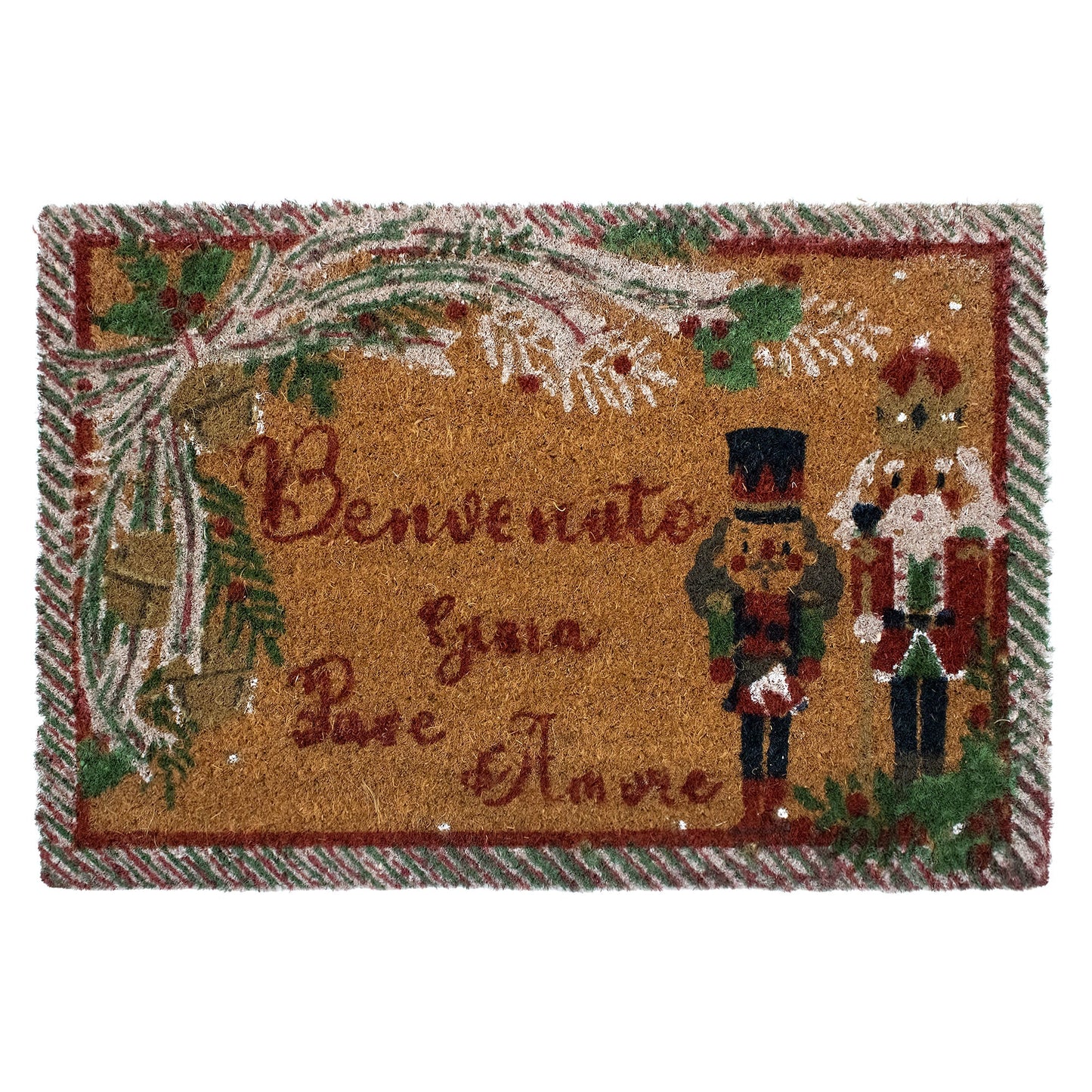 Tappeto zerbino natalizio in cocco stampato antiscivolo 40x60 cm Natale 7131