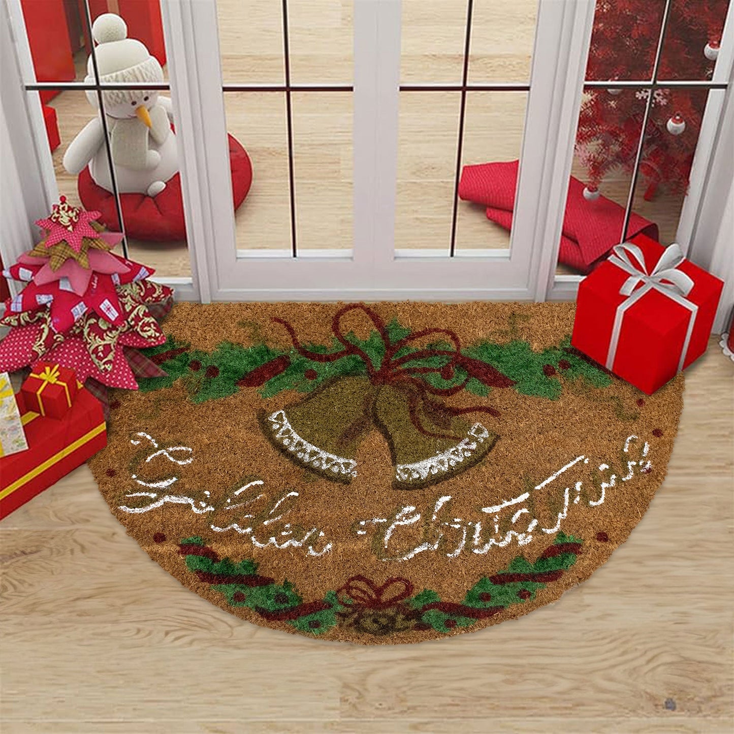 Tappeto zerbino natalizio in cocco stampato antiscivolo 40x60 cm Natale 7131