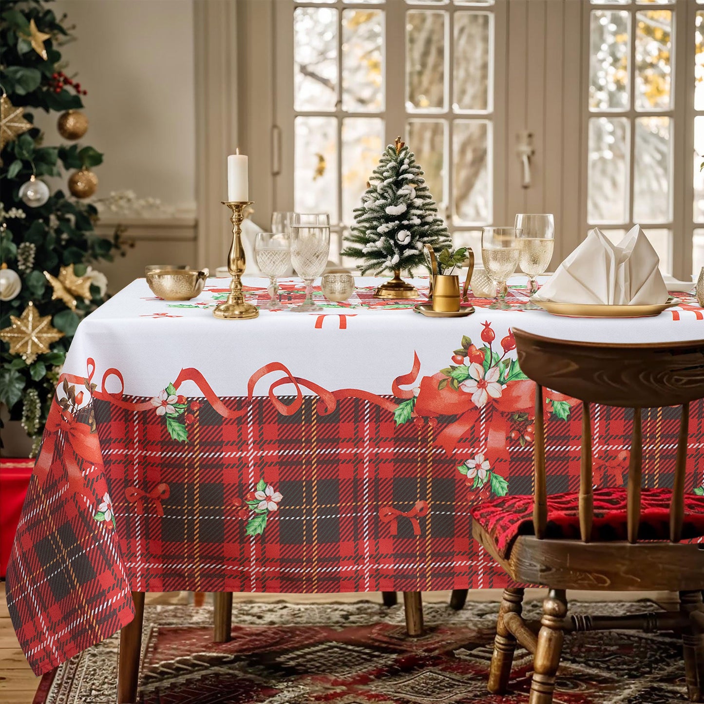 Tovaglia Natalizia stampa Digitale copritavolo Decoro Natale varie misure 7133