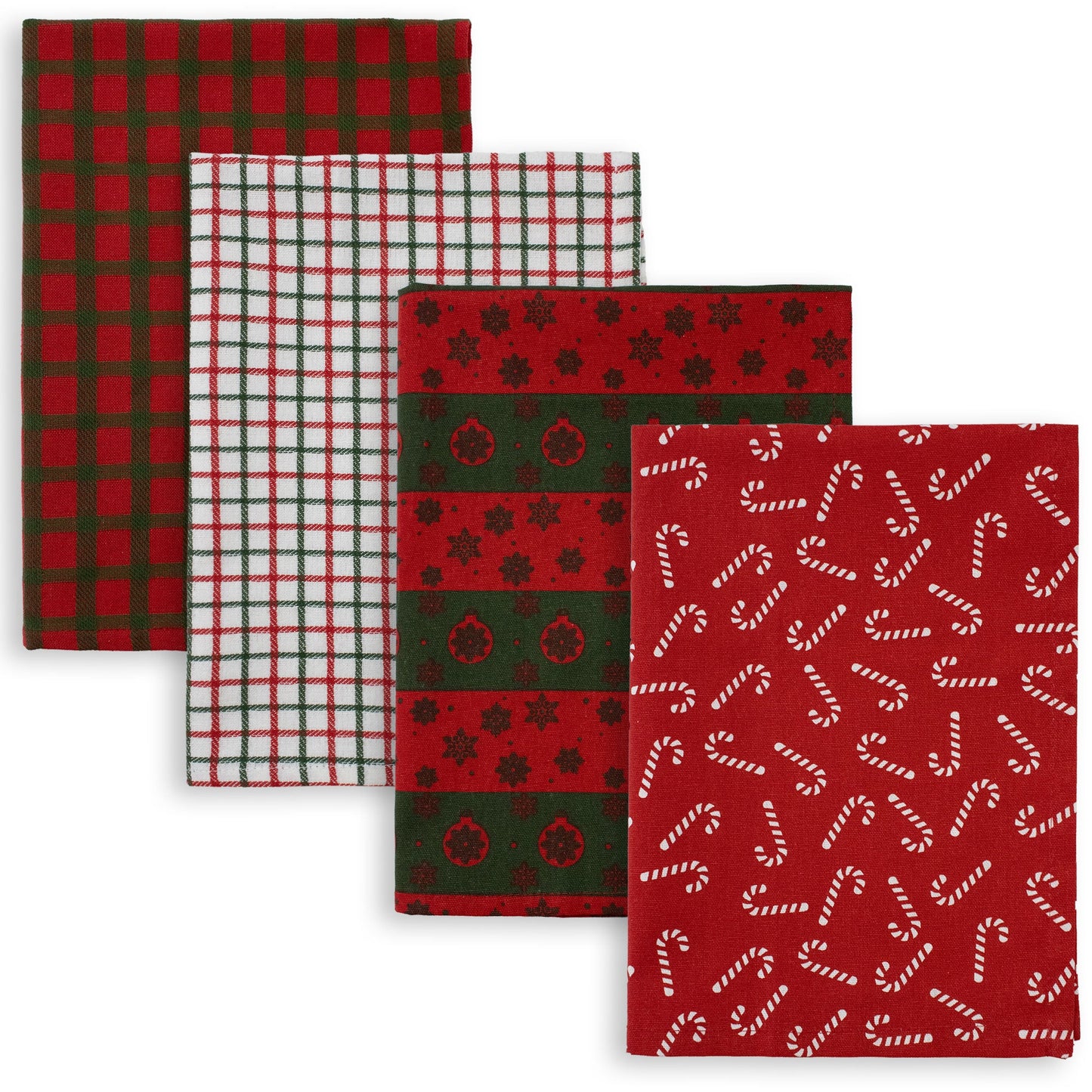 Set Strofinacci Natalizi Canovacci cotone 4 Pezzi Decoro Natale Idea Regalo 7134