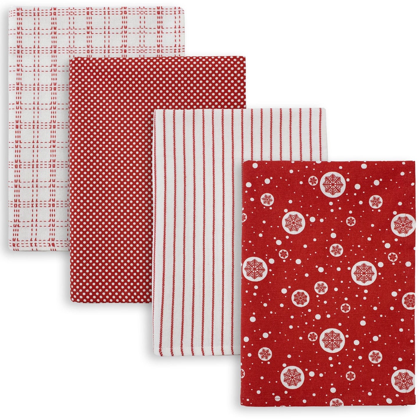 Set Strofinacci Natalizi Canovacci cotone 4 Pezzi Decoro Natale Idea Regalo 7134