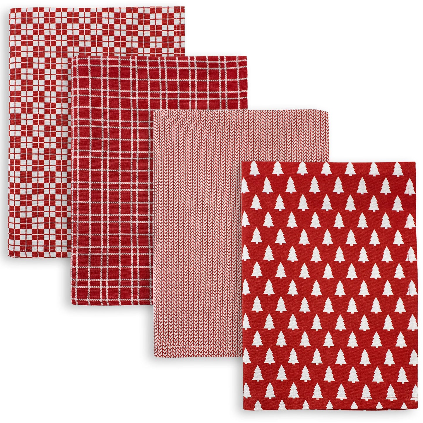 Set Strofinacci Natalizi Canovacci cotone 4 Pezzi Decoro Natale Idea Regalo 7134