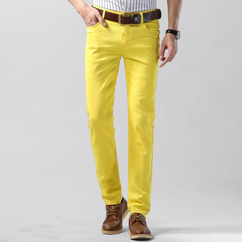 Slim Fit Straight Men's Personality Colored All-matching Stretch Casual Pants