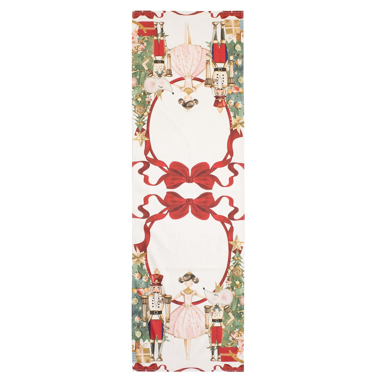 Runner natalizio da tavolo Cotone decorazioni Centrotavola Natale Odette 7145