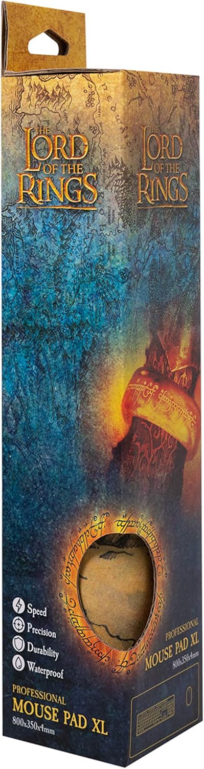 Il Signore degli Anelli  Tappetino Tastiera E Mouse Mappa Terra di Mezzo Pc XXL Desk Mat