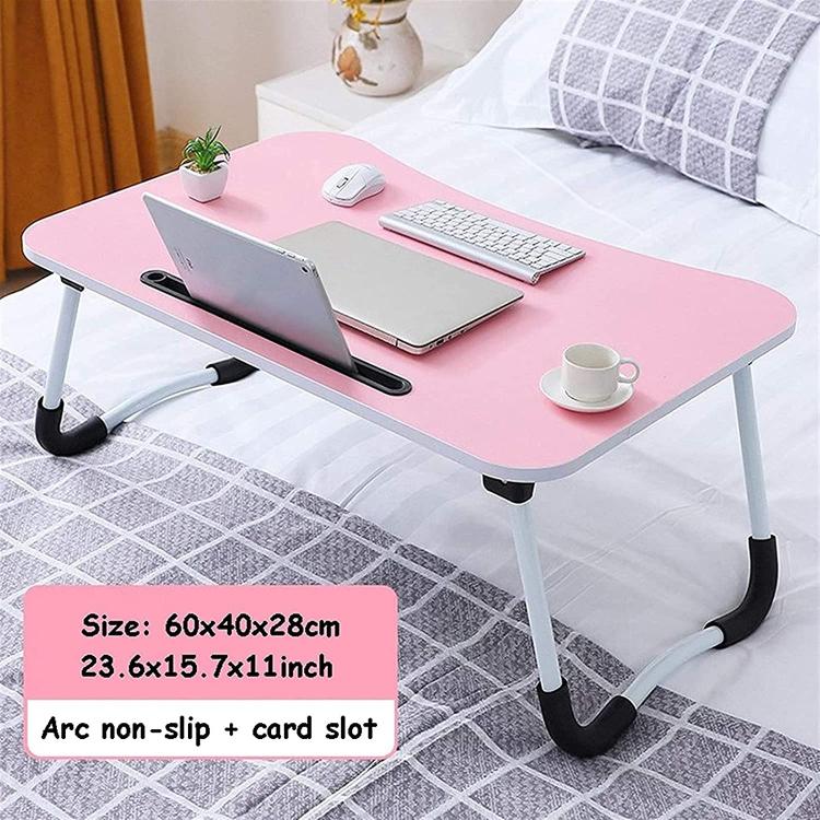 Tavolino Pieghevole Letto Vassoio Colazione Studio Tablet Pc Notebook Legno Rosa