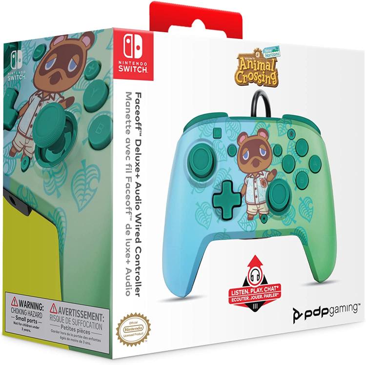 Pdp Nintendo Switch Controller Faceoff Deluxe + Audio Cablato | Animal Crossing