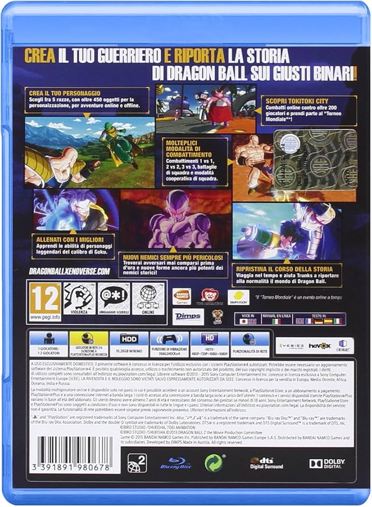 Dragonball Xenoverse PS4 PlayStation 4 Game Italian Dragon Ball New