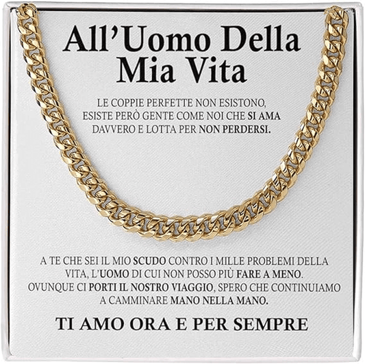 Collana da Uomo Oro - All'Uomo della Mia Vita.