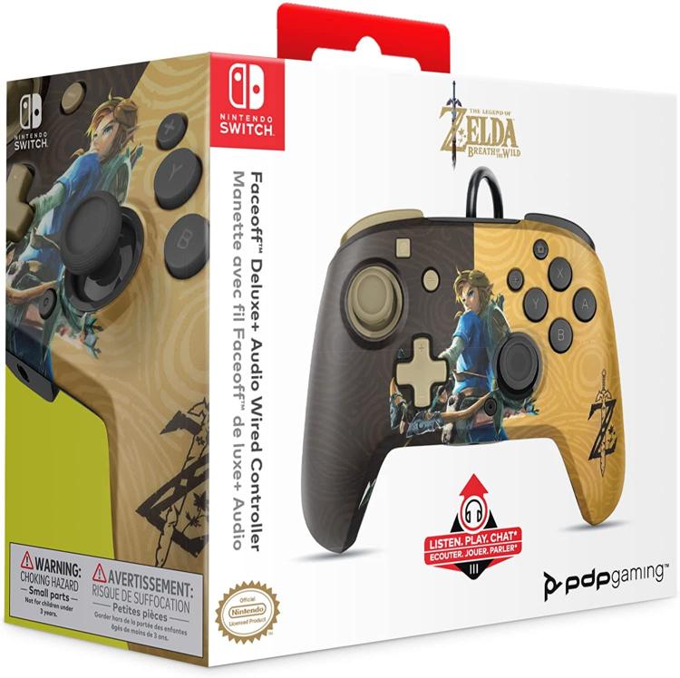 Pdp Nintendo Switch Controller Faceoff Deluxe + Audio Joystick Cablato Pad Zelda