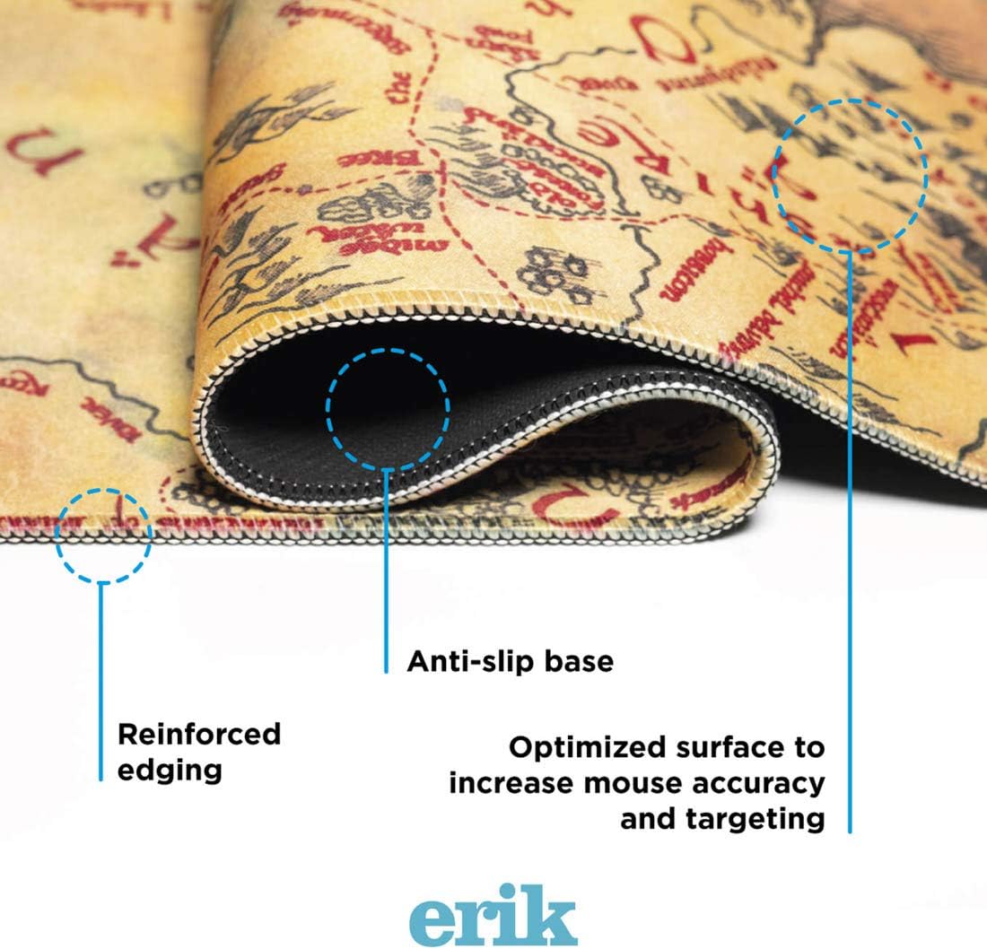 Il Signore degli Anelli  Tappetino Tastiera E Mouse Mappa Terra di Mezzo Pc XXL Desk Mat