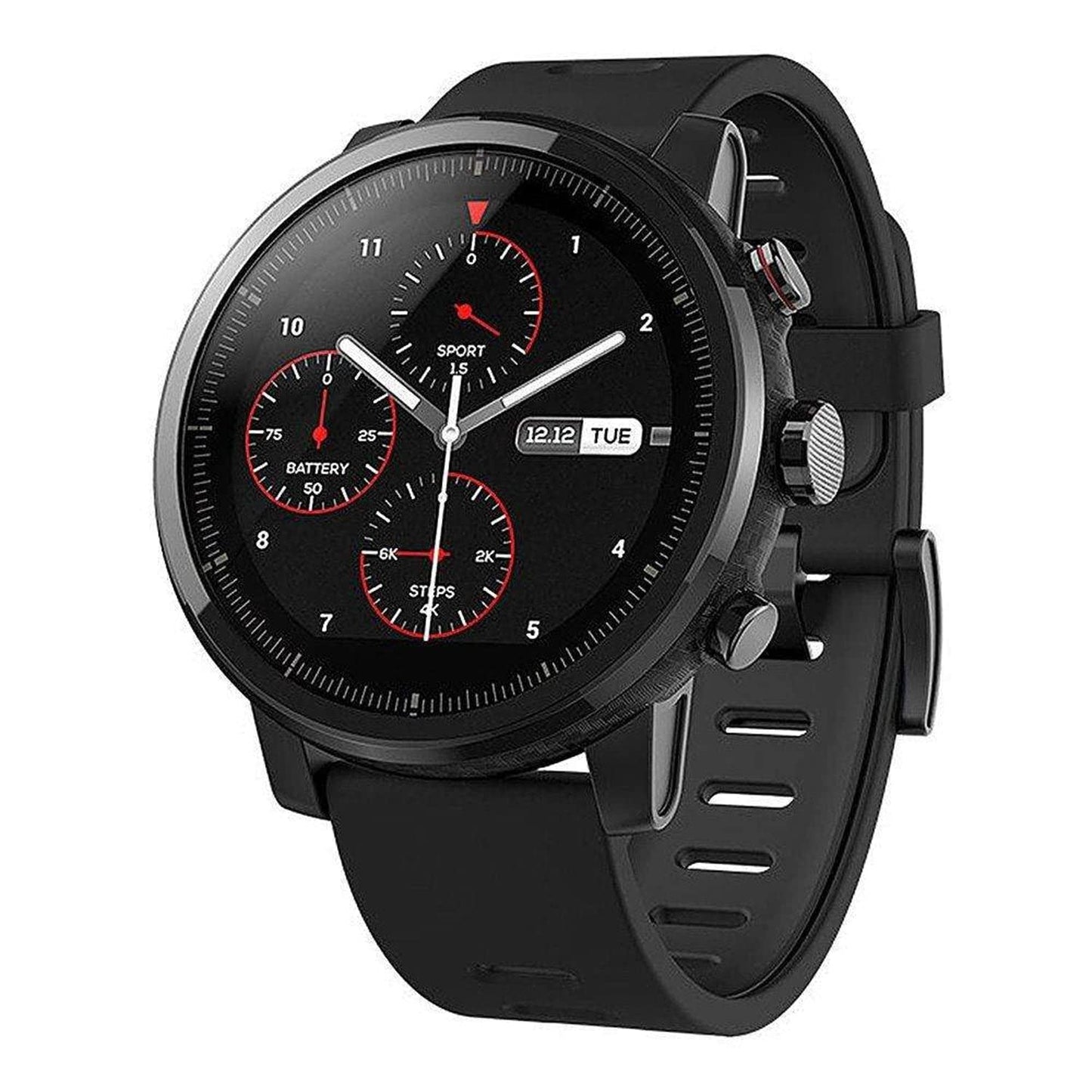 Xiaomi Amazfit Stratos Orologio Cassa Acciaio Nera, Cinturino Silicone Nero, SCATOLA APERTA usato