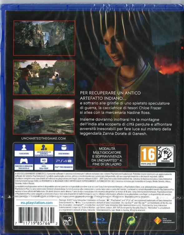 Uncharted The Lost Legacy PS4 PlayStation 4 Video Game Italian PS Hits