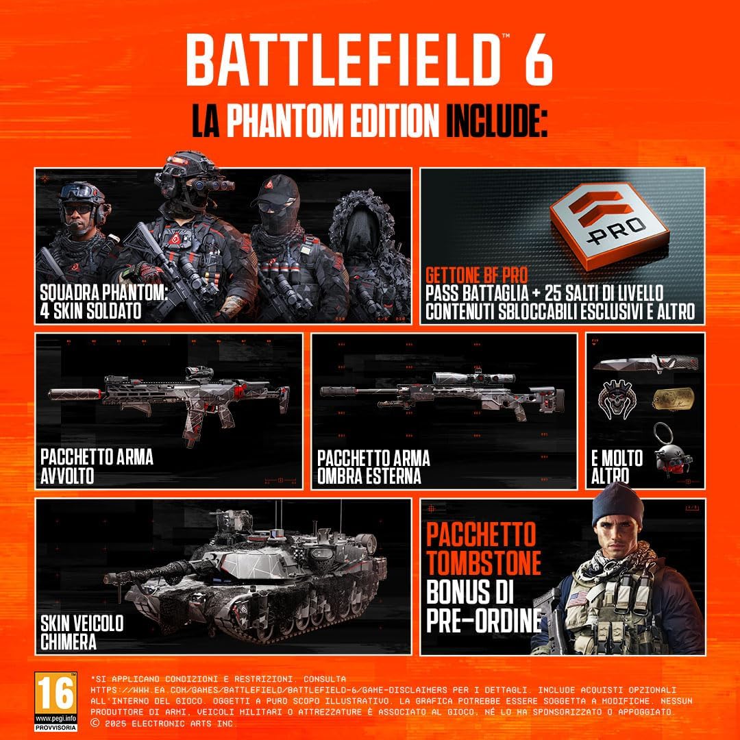 Battlefield 6 Phantom Edition PS5 Videogioco EU Nuovo Playstation 5 Multilingua Ita