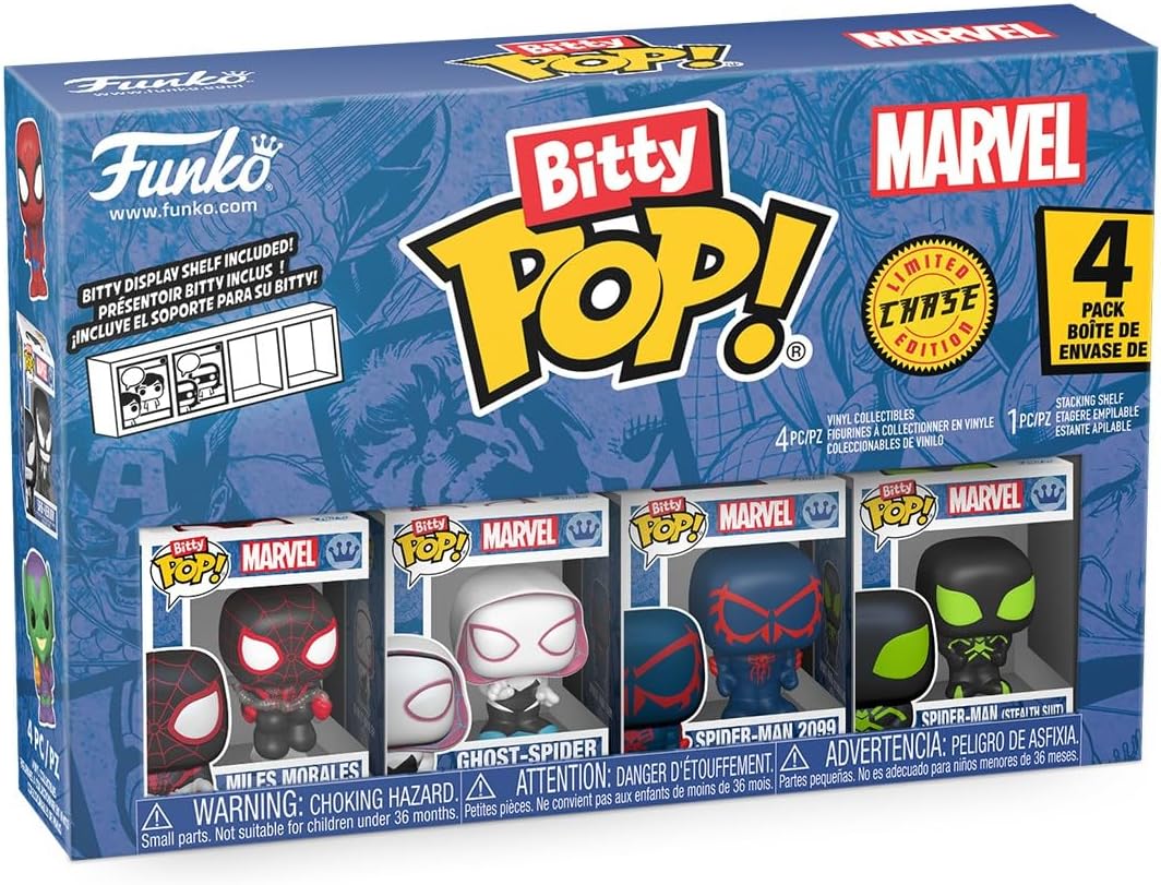 Funko Bitty Pop! Marvel Spiderman 4 Pack Miles Morales Limite Chase
