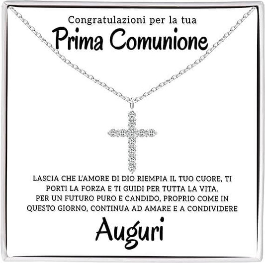 Collana Croce Argento sterling 925 - Prima Comunione